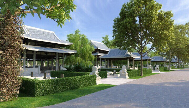 Mộ gia tộc diện tích 200m2 có mái che tối đa 16 phần mộ