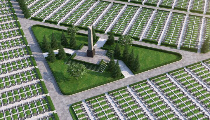 Mộ đơn với diện tích 4,05m2; mộ đôi với diện tích 9,1m2​ sản phẩm đã bao gồm hố kim tĩnh