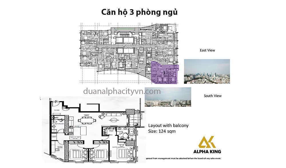 Thiết kế căn hộ 3 phòng ngủ