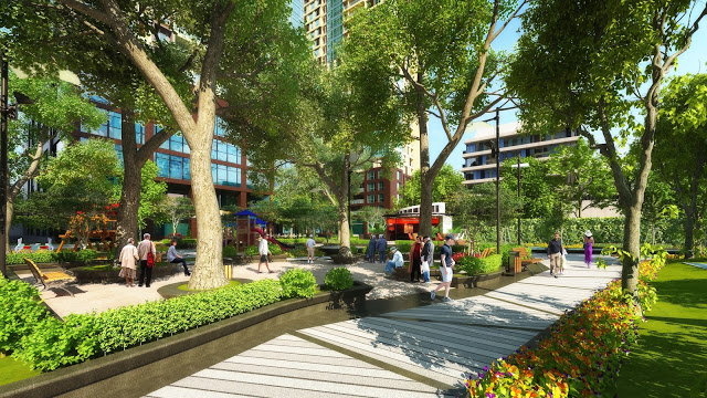Công viên xanh giữa lòng phố tại dự án 17 Phạm Hùng
