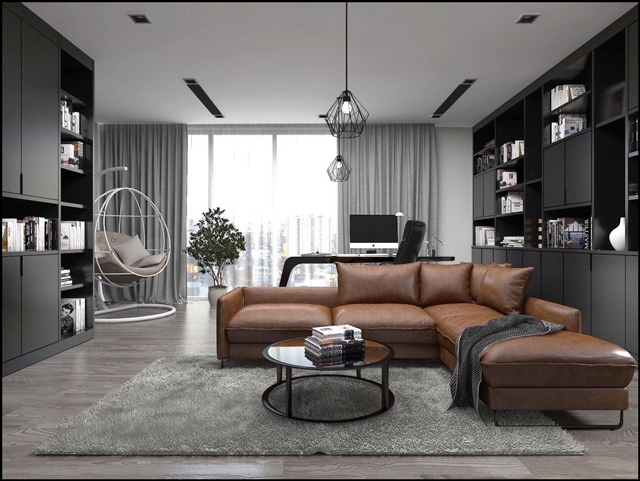 Không gian phòng khách căn hộ 100m2