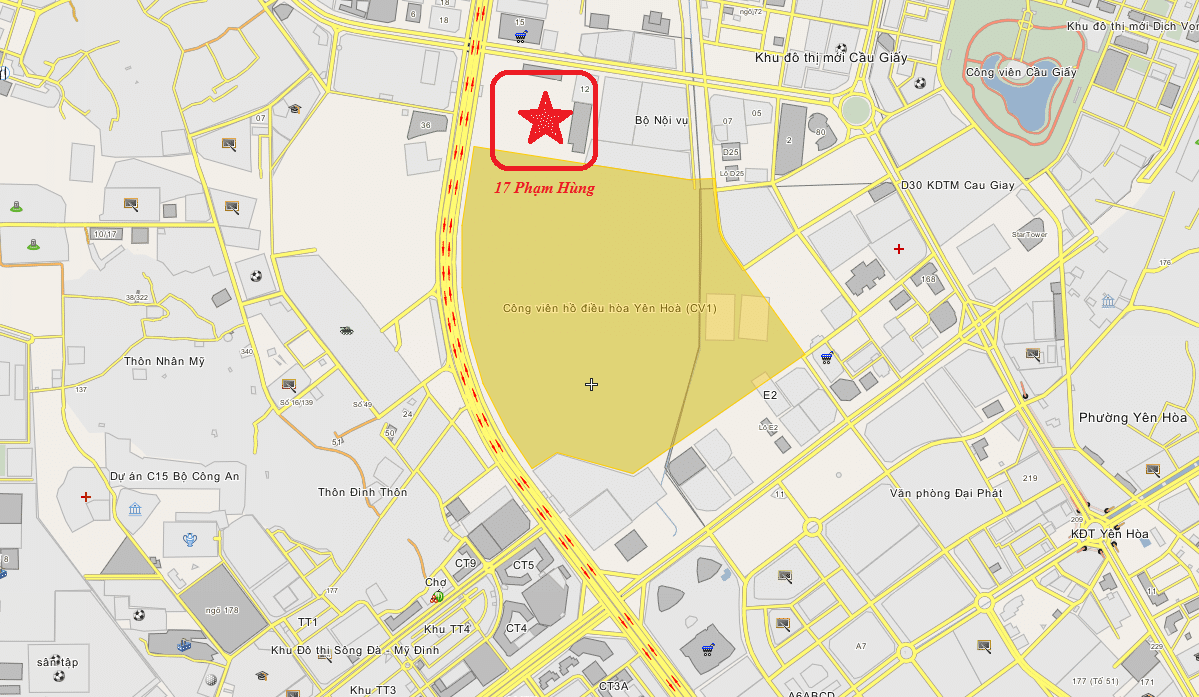 Vị trí dự án chung cư 17 phạm hùng